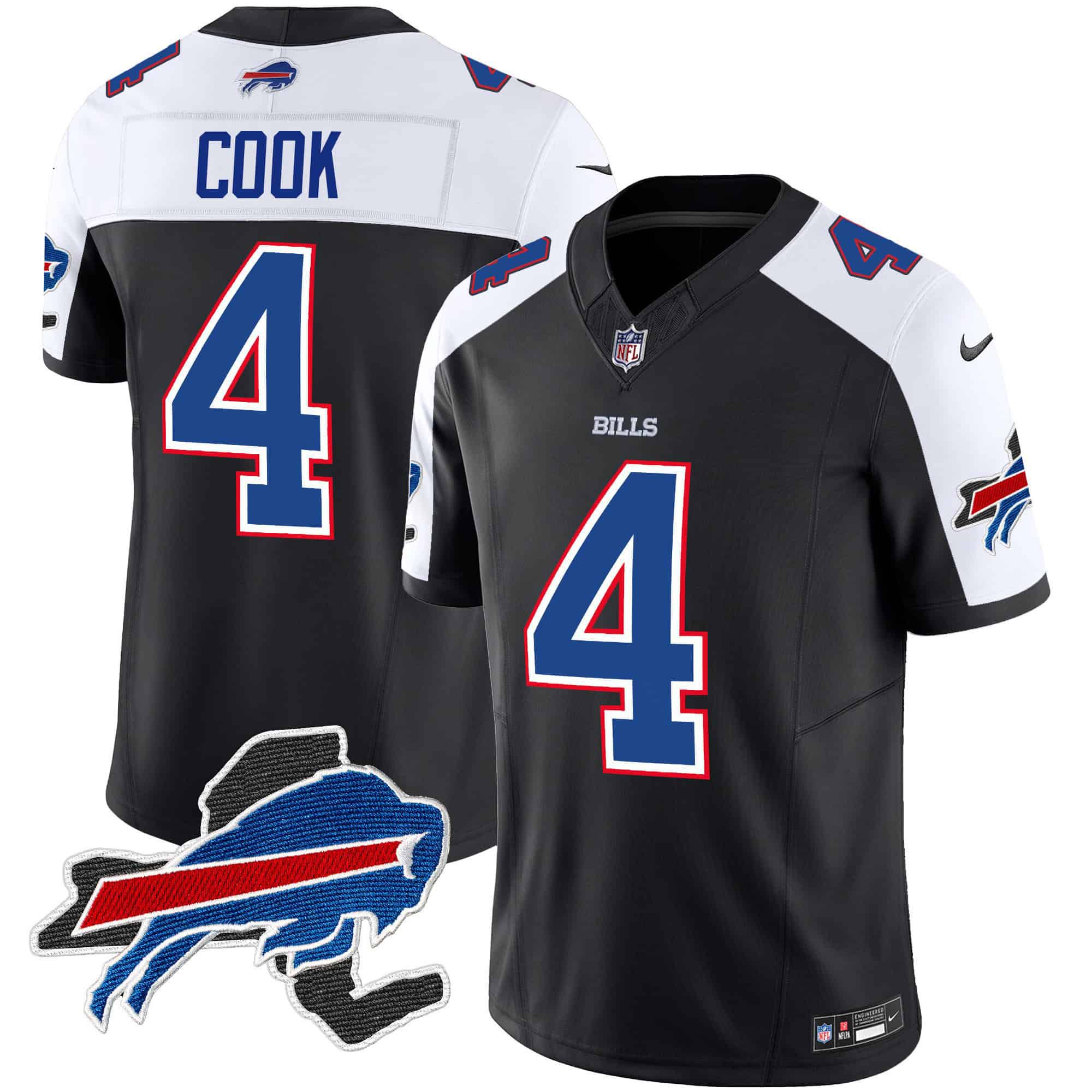 Men Buffalo Bills #4 Cook Black 2024 Nike Patch Vapor Limited NFL Jersey->indianapolis colts->NFL Jersey